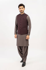 Dark brown shalwar kameez