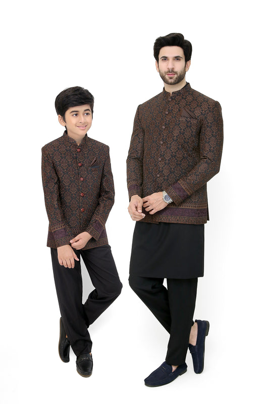 Father Sons Embroidered Prince Coat