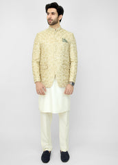 Embroidered Prince Coat - Cream