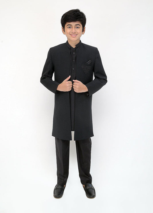 Black Sherwani for Boys