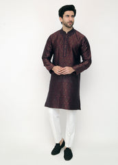 Mehroon Blended Special Kurta