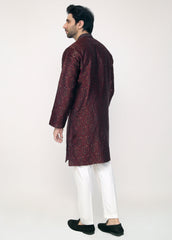 Mehroon Blended Special Kurta