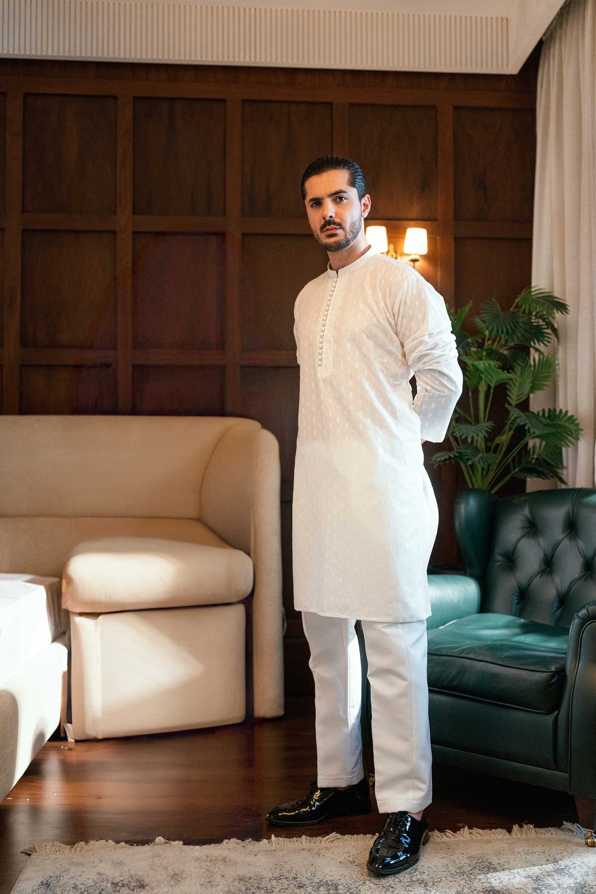 Off-White Embroidered Kurta Trouser FD-5076