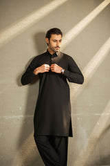 Black Shirt Color Shalwar Kameez C-10212