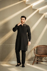 Black Embroidered Kurta Trouser C-10215