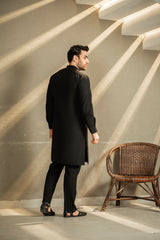 Black Embroidered Kurta Trouser C-10215