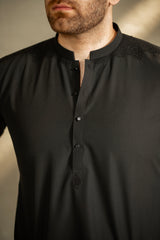 Black Embroidered Kurta Trouser C-10215