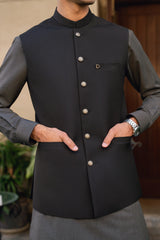 Black Suiting Waistcoat WS-2036