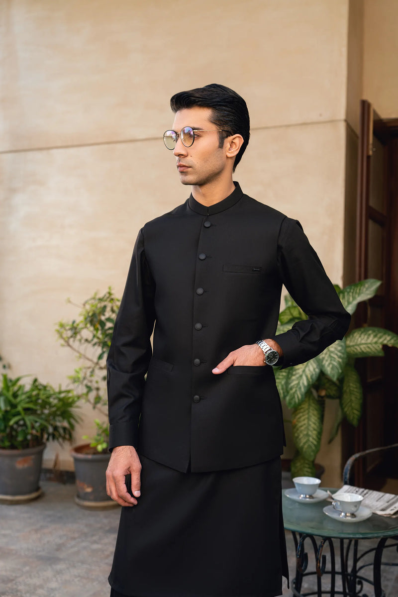 Black Suiting Waistcoat Suit WS-244-118