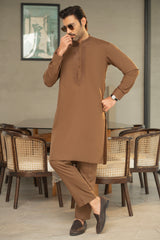 Brown Embroidered Kurta Trouser C-10207