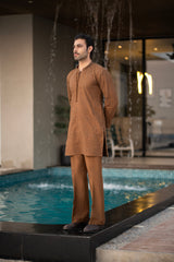 Brown Embroidered Kurta Trouser FD-5067