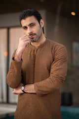 Brown Embroidered Kurta Trouser FD-5067
