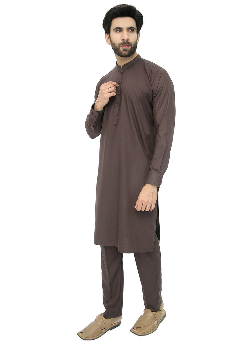 Classic Brown Kameez Trouser For Men's
