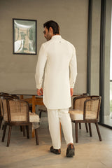 Cream Double Pocket Kurta Trouser C-10209