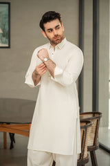 Cream Kameez Shalwar C-10206