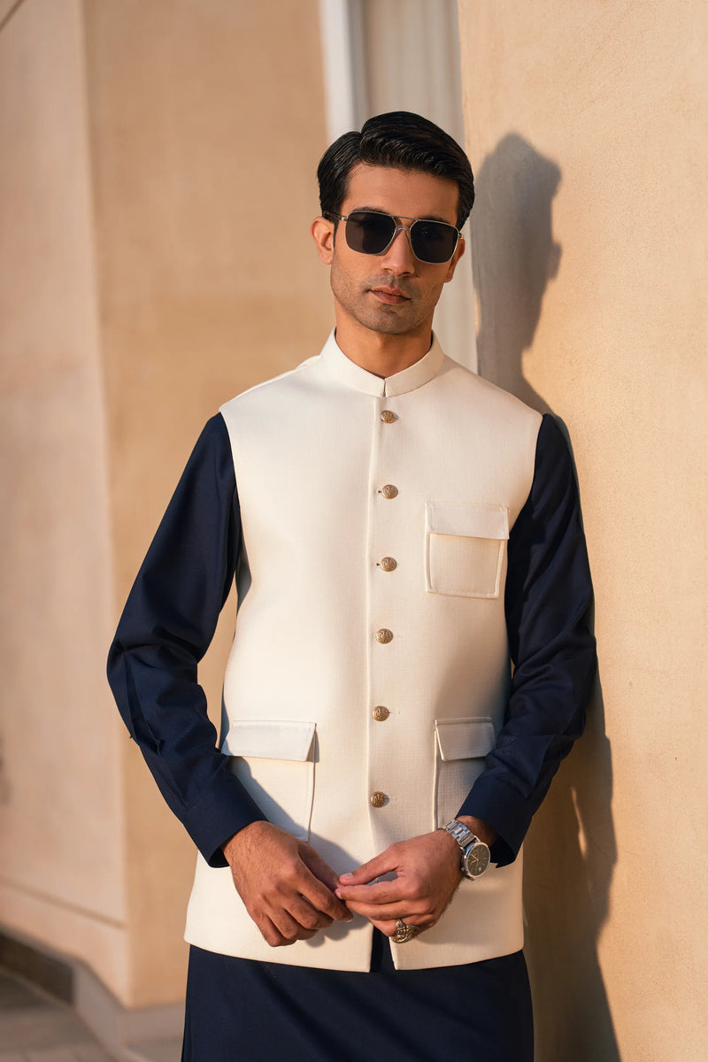 Cream White Waistcoat WS-2014