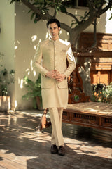 Beige Embroidered Prince Coat PC-578