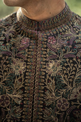 Black Embroidered Waistcoat W-2998