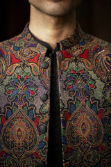 Multi-Color Embroidered  Waistcoat W-2889