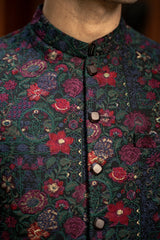 Multi-Color Embroidered Waistcoat W-2859