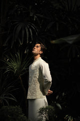 Off-White Floral Embroidered Waistcoat W-3013