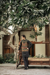 Multi Floral Embroidered Waistcoat W-2899