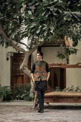 Multi Floral Embroidered Waistcoat W-2899