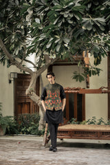 Multi Floral Embroidered Waistcoat W-2899