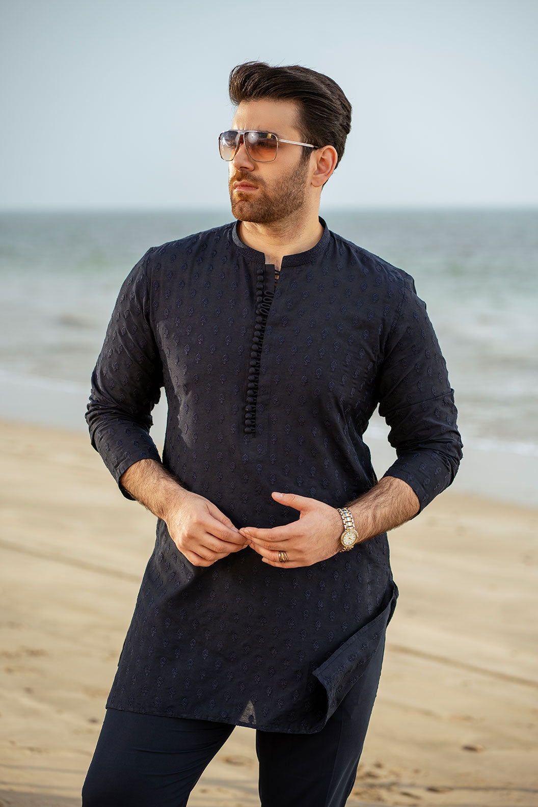 Deep Blue Embroidered Kurta Trouser FD-5062