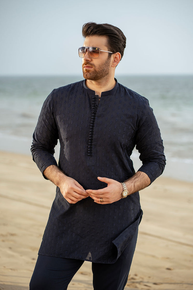 Deep Blue Embroidered Kurta Trouser FD-5062