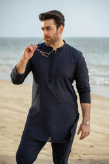 Deep Blue Embroidered Kurta Trouser FD-5062