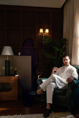 Off-White Embroidered Kurta Trouser FD-5076