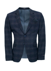 Navy Blue Check Smart Fit Coat
