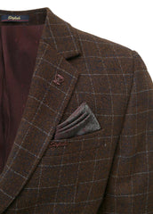 Mehroon Check Smart Fit Coat