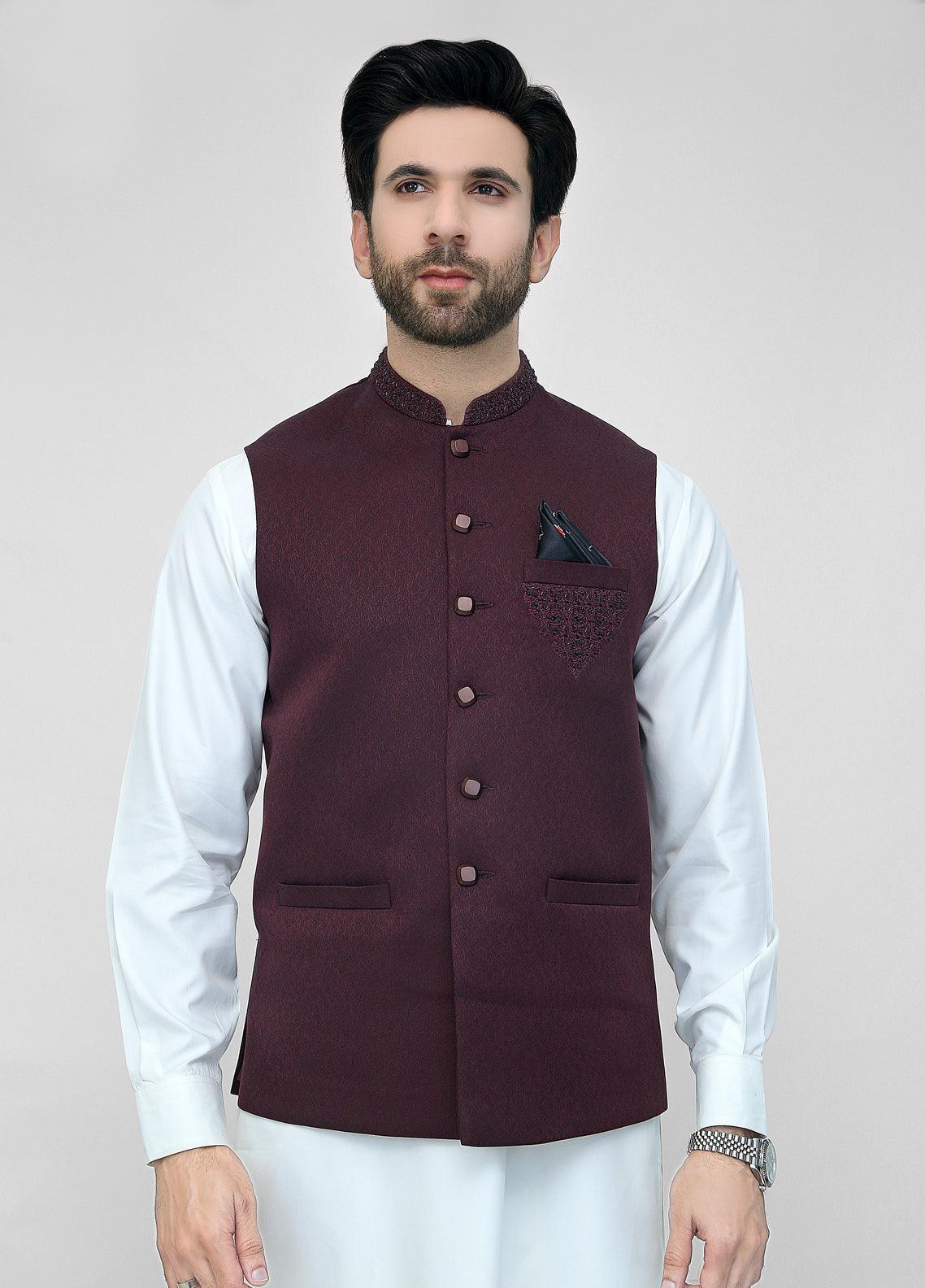 Stylish Garments Embroidered Mens Waistcoat - WO-2081