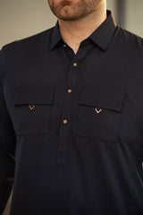 Navy Blue Double Pocket Kurta Trouser C-10208