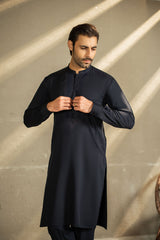 Navy Blue Embroidered Kurta Trouser C-10214