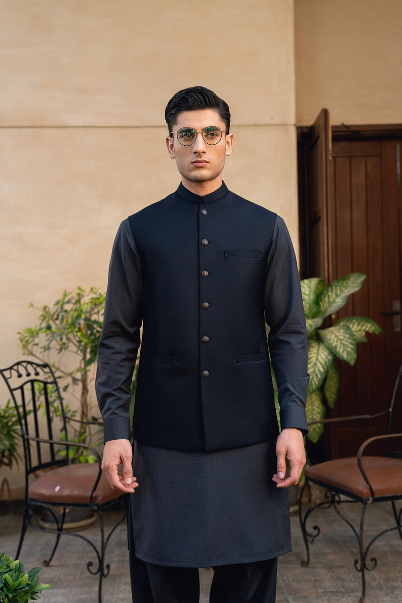 Navy Blue Suiting Waistcoat WS-2035
