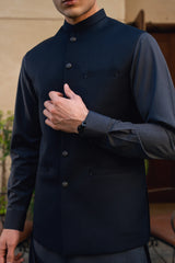 Navy Blue Suiting Waistcoat WS-2035