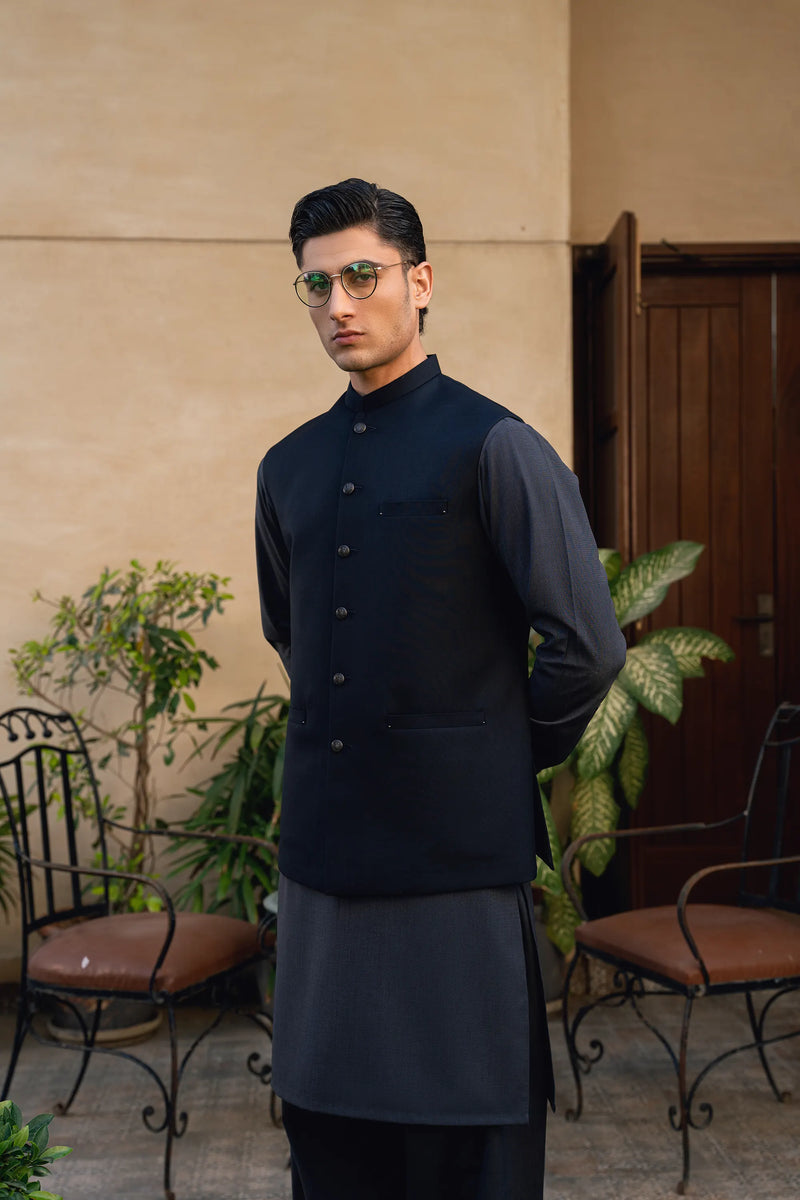 Navy Blue Suiting Waistcoat WS-2035