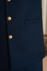 Navy Blyue Suiting Waistcoat WS-244-112