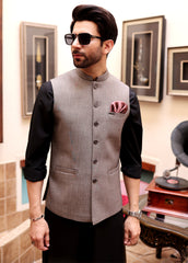 Men's Light Brown Plain Waistcoat