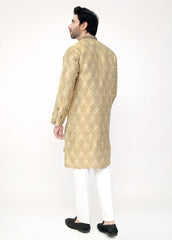 Beige Blended Special Kurta