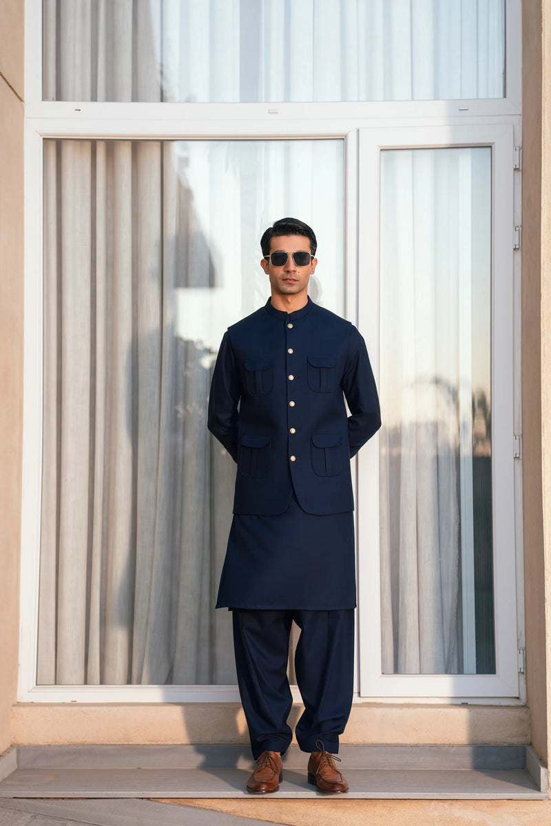 Royal Blue Suiting Waistcoat WS-244-114