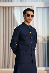 Royal Blue Suiting Waistcoat WS-244-114