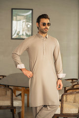 Stone Grey Kameez Shalwar C-10205