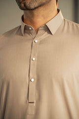 Stone Grey Kameez Shalwar C-10205