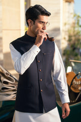 Texture Blue Waistcoat WS-2019