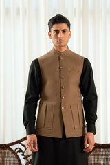 Tobacco Brown Suiting Waistcoat W-2024