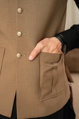 Tobacco Brown Suiting Waistcoat W-2024